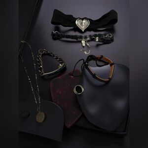 Gothic Black and Silver Women's Jewelry Set